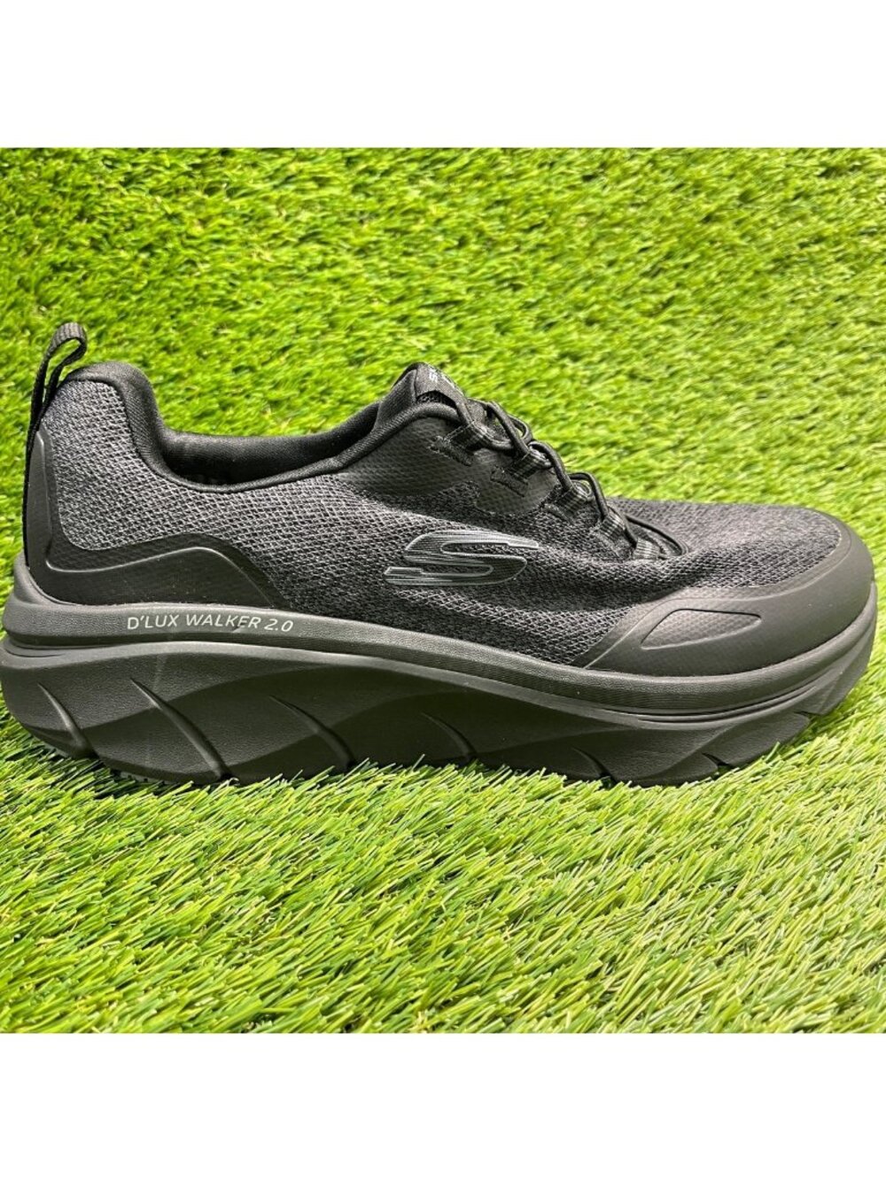 Skechers D'Lux Walker 2.0 Steadyway Mens Size 10EE Black Running Shoes Sneakers